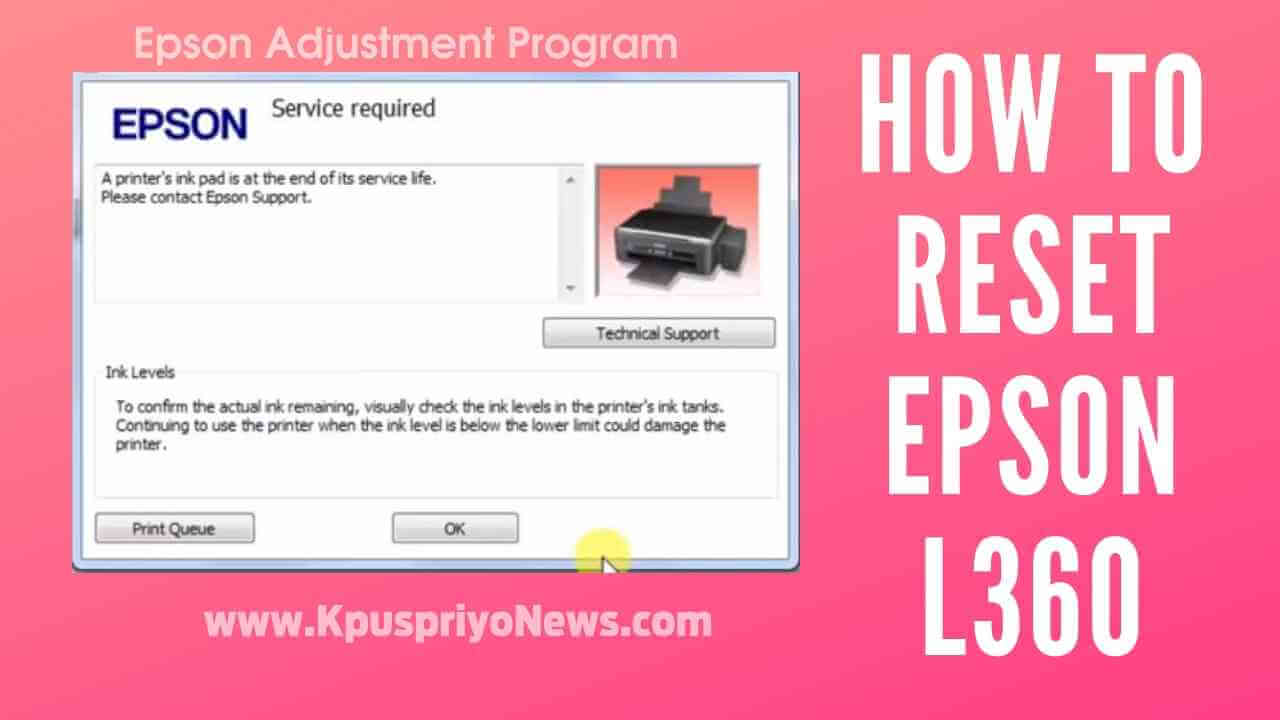epson printer l360 adjustment program