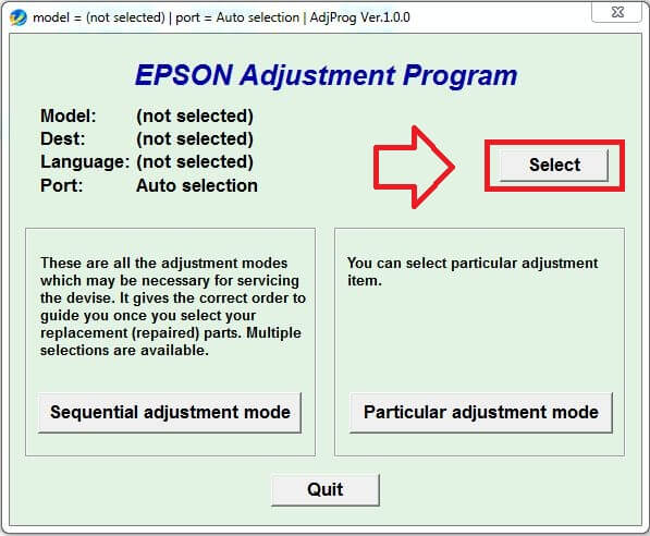 epson l380 resetter adjustment program