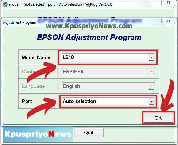 epson l210 resetter adjustment program