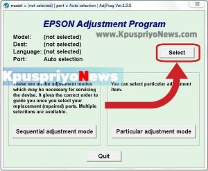epson l210 adjustment program