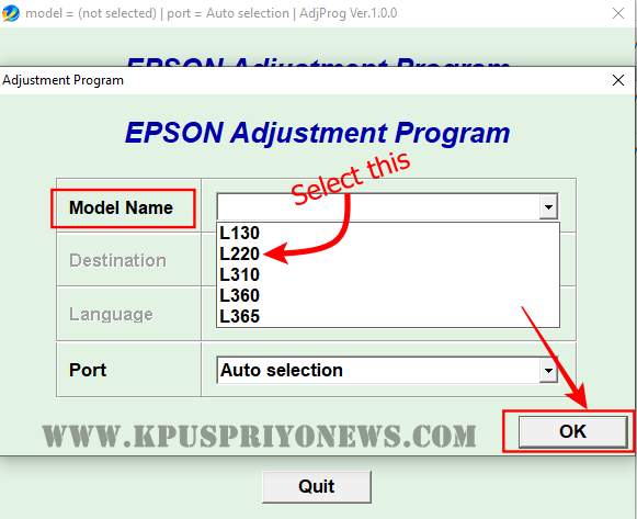 epson l220 resetter adjustment program